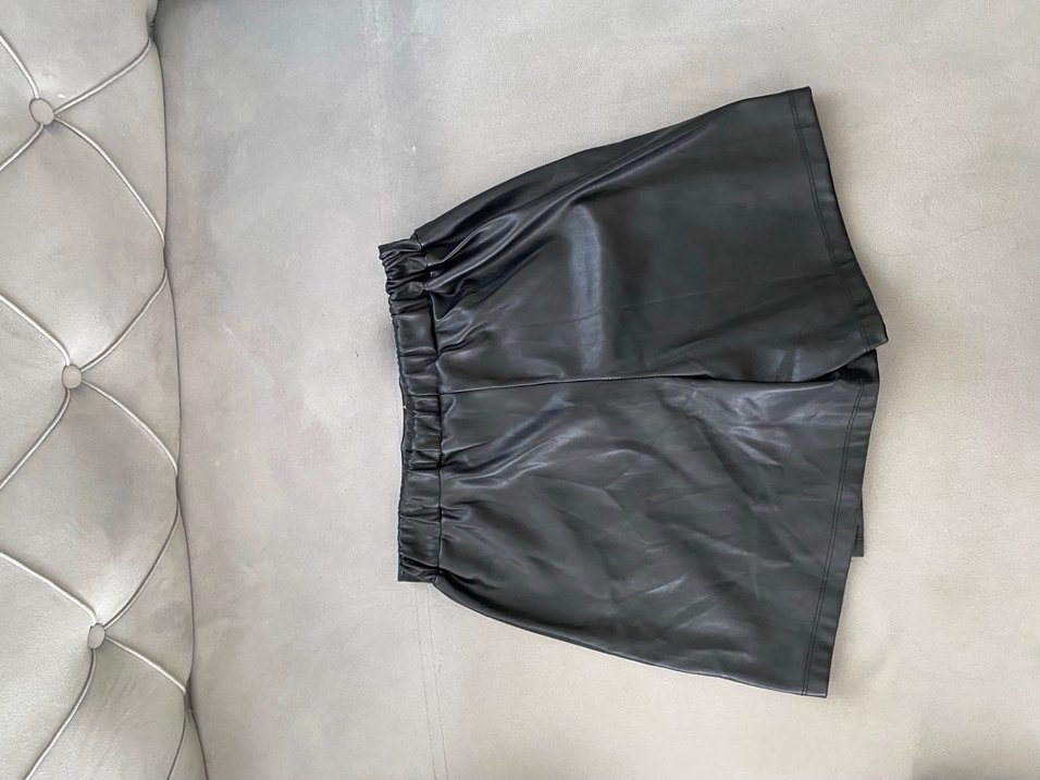 Düğmeli Siyah Deri Kadın etek - Görsel 2