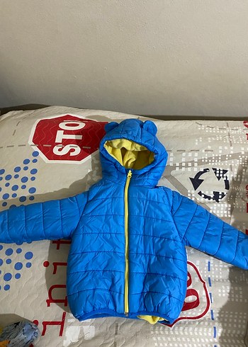 Mavi Kapüşonlu Erkek Çocuk Mont - Görsel 2