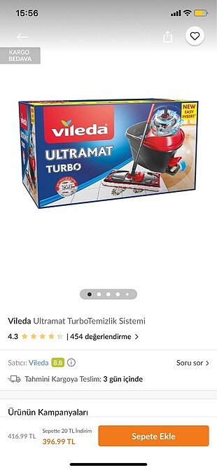 Vileda ultramat Turbo temizlik
