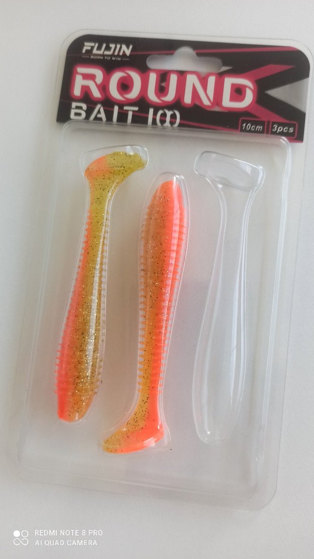 Fujin round bait avcı renkler Silikon Yemi 10 cm 4 tane olta yem - Görsel 3