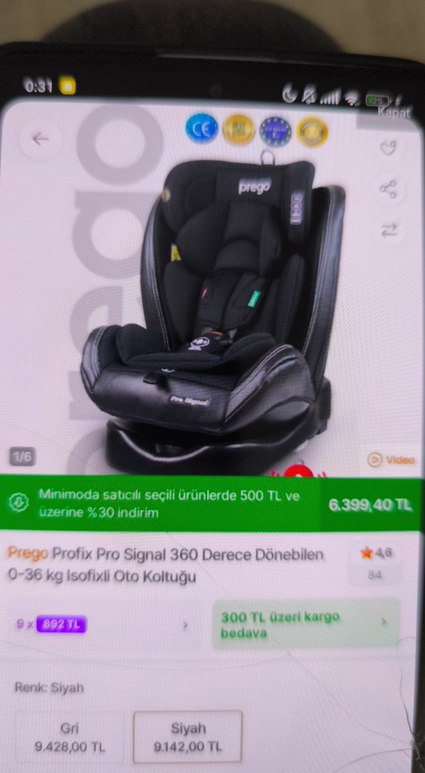 Prego Ayarlanabilir Siyah Çocuk Oto Koltuğu - Görsel 3