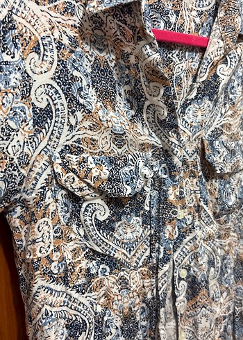 Bohem Çok Renkli Düğmeli Mini Gömlek - Görsel 3