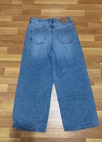 Mavi Bol Kesim Midi Kot Pantolon - Görsel 2