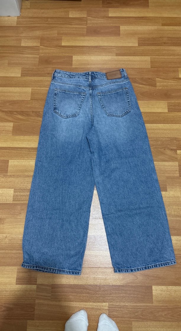 Mavi Bol Kesim Midi Kot Pantolon - Görsel 2