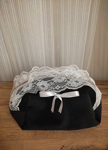 Victoria s Secret Siyah dantelli coquette çanta y2k kurdaleli 
