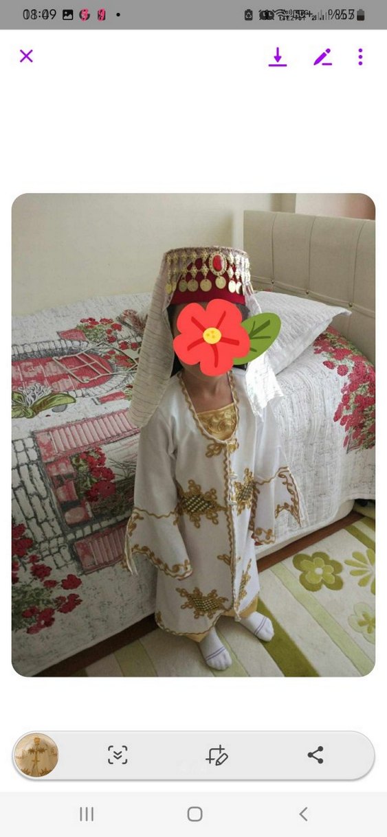 İşlemeli Beyaz Uzun Kadın Kına Elbisesi - Görsel 4