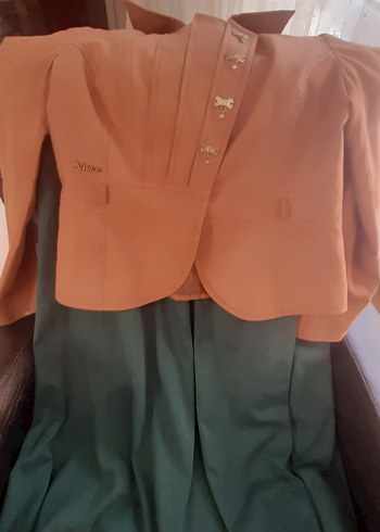 Düğmeli Kahverengi Deri Kadın Ceket - Görsel 9