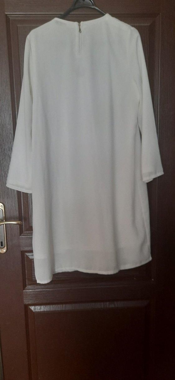 Uzun Kollu Beyaz Salaş Tunik - Görsel 3