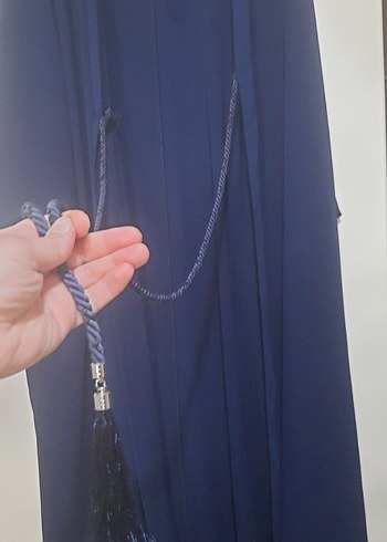 Tekbir lacivert Uzun Kollu Kadın Elbisesi - Görsel 8