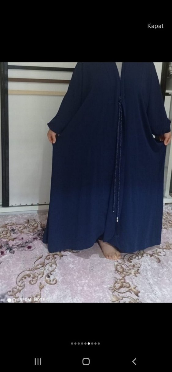 Tekbir lacivert Uzun Kollu Kadın Elbisesi - Görsel 4