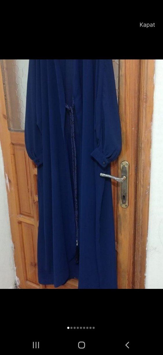 Tekbir lacivert Uzun Kollu Kadın Elbisesi - Görsel 2