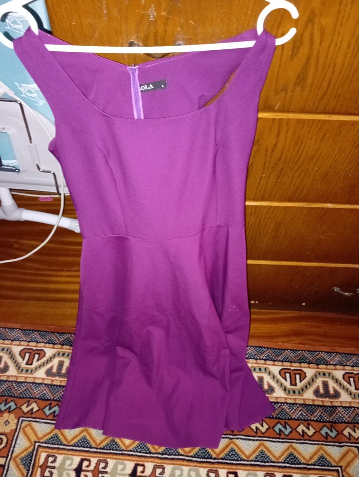 Koyu Mor Askılı Elbise - Görsel 2