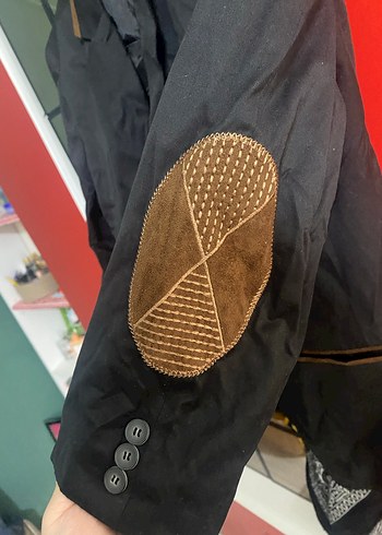 Kadın Siyah Kemerli Midi Blazer Ceket - Görsel 2