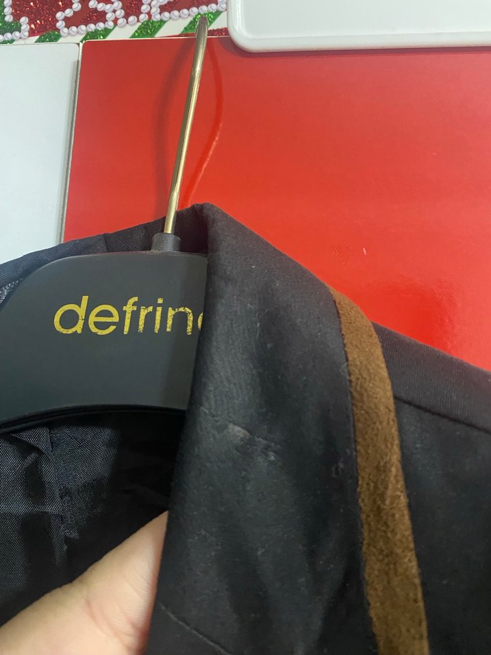 Kadın Siyah Kemerli Midi Blazer Ceket - Görsel 3