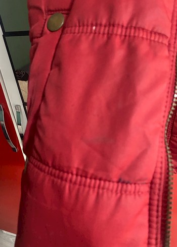 Düğmeli Kırmızı Kadın Yelek - Görsel 3