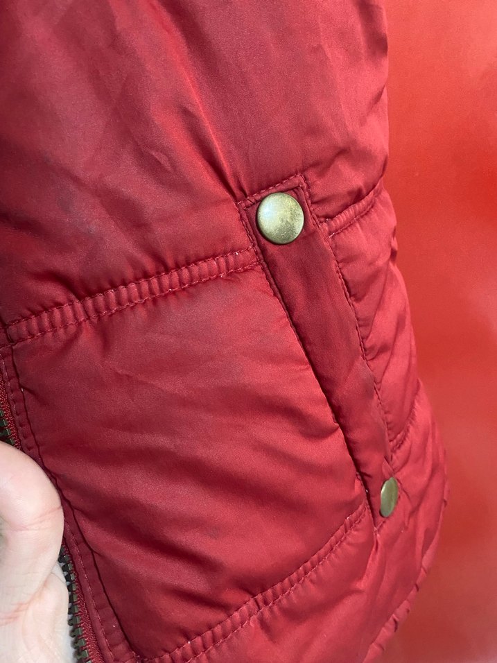 Düğmeli Kırmızı Kadın Yelek - Görsel 4