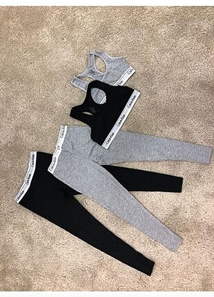 m Beden gri Renk Calvin Klein bayan taytlı takım gri