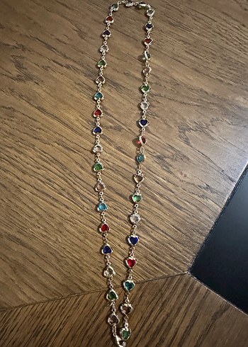 Çelik Renkli Kalp Detaylı Dekolte Kolye - Görsel 6