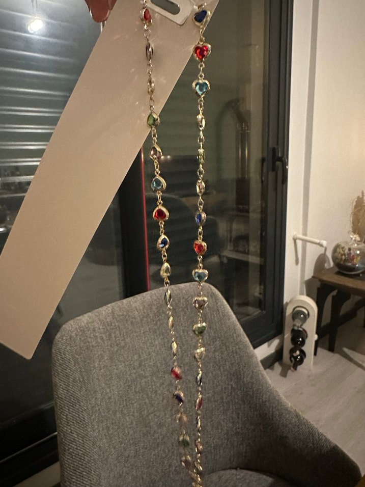 Çelik Renkli Kalp Detaylı Dekolte Kolye - Görsel 5