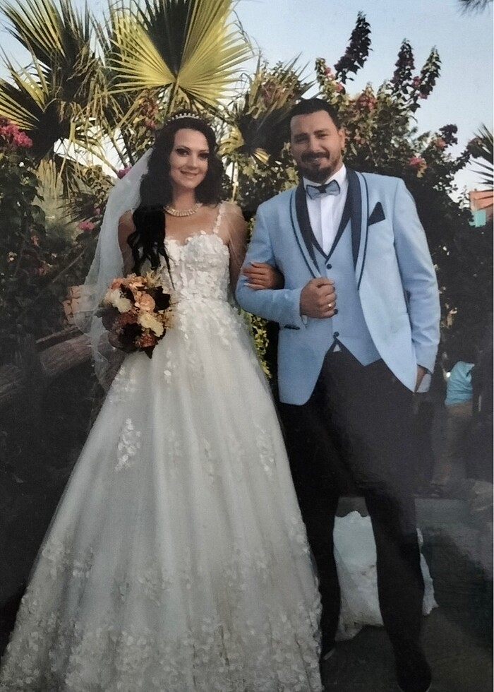 Özel Tasarım Fransız Güpürlü Helen Gelinlik - Görsel 5