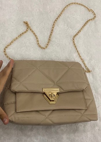 Bej Zincir Askılı Kadın Çanta - Görsel 2