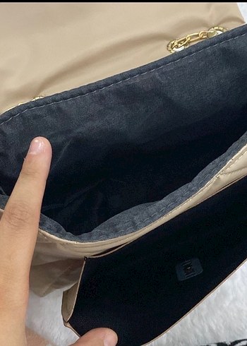 Bej Zincir Askılı Kadın Çanta - Görsel 3