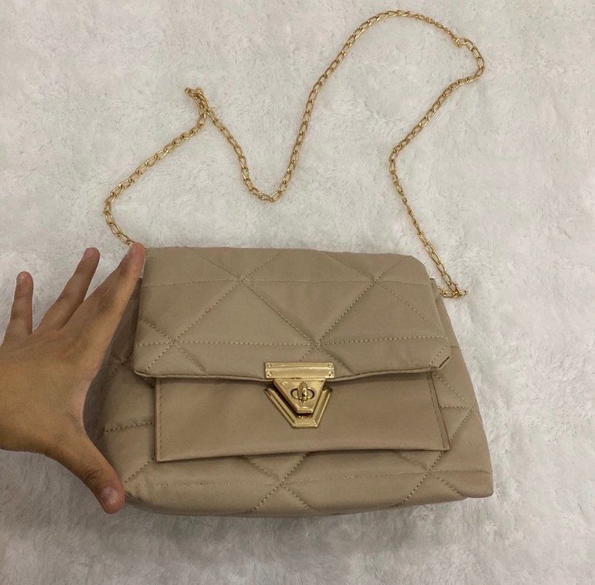 Bej Zincir Askılı Kadın Çanta - Görsel 2