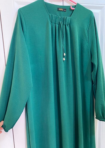 Uzun Yeşil Salaş Elbise - Görsel 2