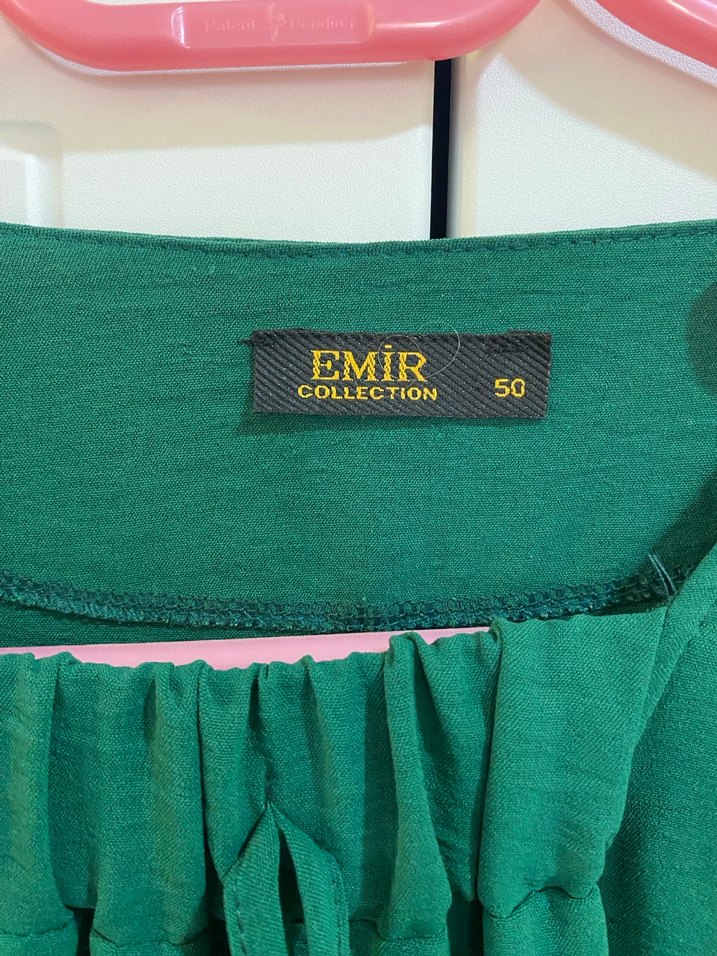 Uzun Yeşil Salaş Elbise - Görsel 3