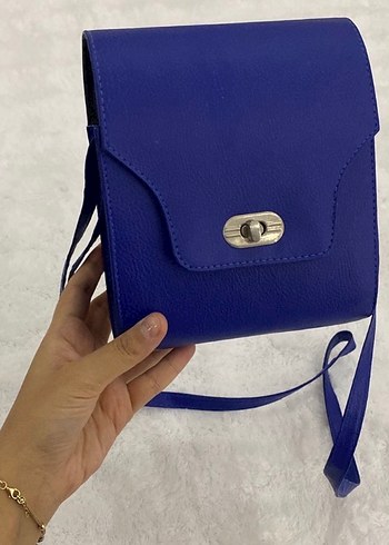 Mavi Deri Kadın Çapraz Çanta - Görsel 2