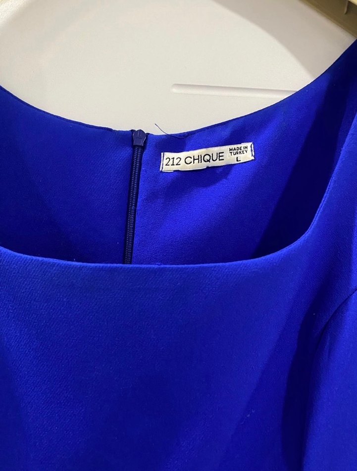 Mavi Midi Boy Elbise - Görsel 2