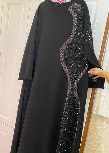 Siyah Kadın Uzun Kollu Payetli Uzun Elbise - Görsel 3