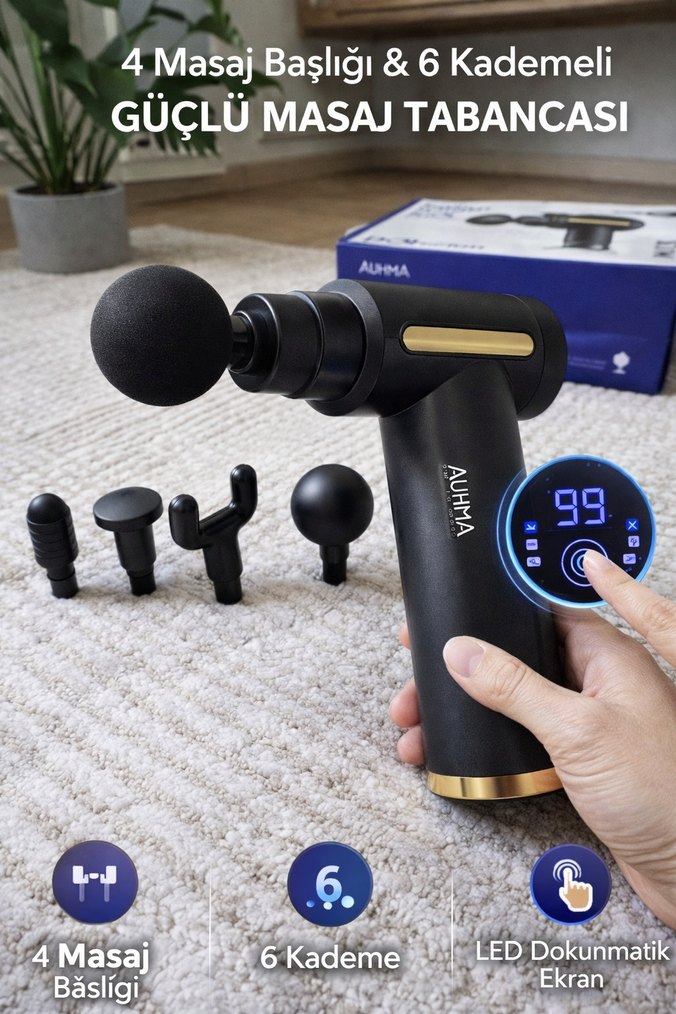 Masaj Tabancası 4 Başlık SİFİR ÜRÜN - Görsel 2