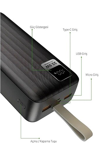 POWERBANK HİZLİ ŞARJ DESTEKLİ 