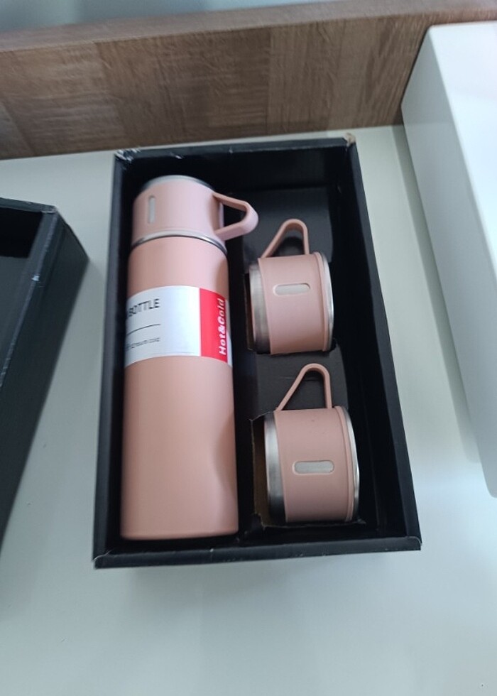 TERMOS CELİK 3 BARDAKLI SIFİR ÜRÜN  - Görsel 2