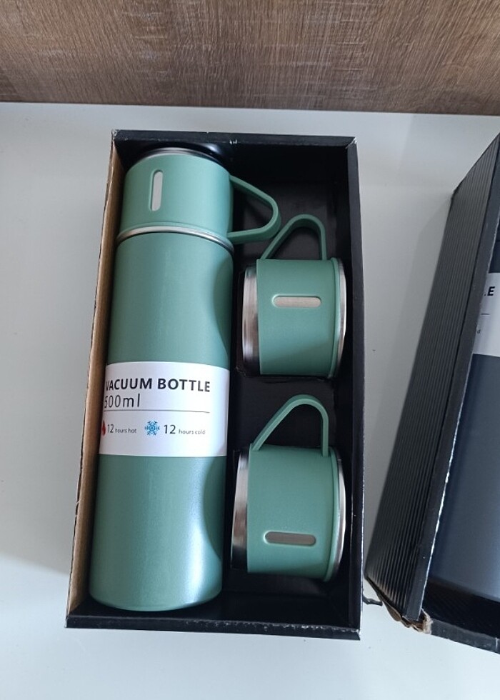 TERMOS CELİK 3 BARDAKLI SIFİR ÜRÜN  - Görsel 5