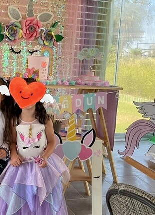 unicorn kız çocuk abiye kostüm elbise