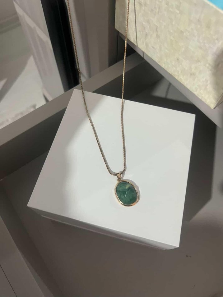 Bohem Zincir Detaylı Turkuaz Midi Kolye - Görsel 2