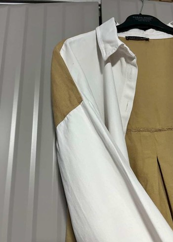 Kadın Beyaz Keten Düğmeli Gömlek - Görsel 3