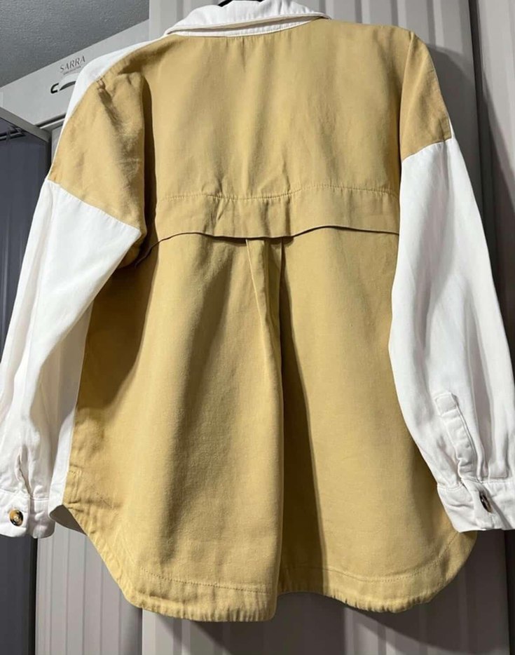 Kadın Beyaz Keten Düğmeli Gömlek - Görsel 2