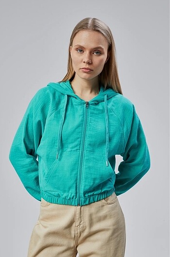 Diğer Müslin Fermuarlı Sweatshirt