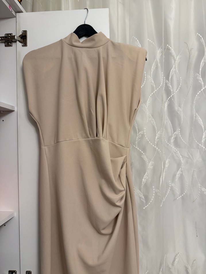 Krem elbise - Görsel 2