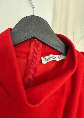 Kırmızı Drapeli Uzun Abiye Elbise - Görsel 5