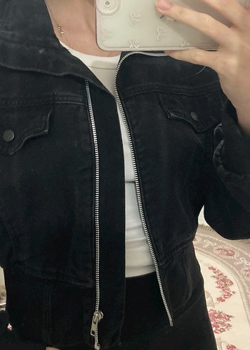 Trendyol & Milla Trendyolmilla Siyah Fermuarlı Kadın Denim Ceket