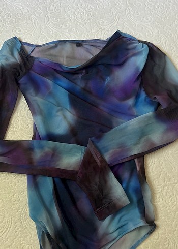 Trendyol & Milla Uzun Kollu, V Yaka, Mor Tie-Dye Bluz