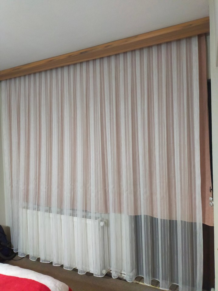 Beyaz Düz Modern Tül Perde - Görsel 3