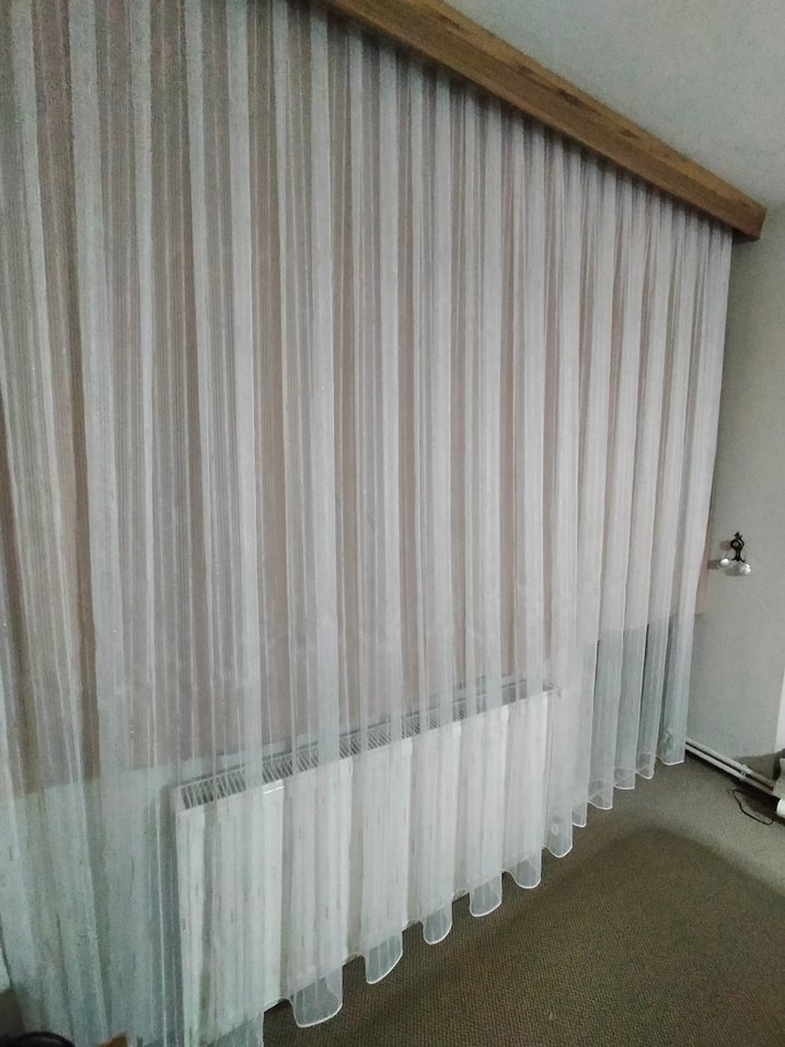 Beyaz Düz Modern Tül Perde - Görsel 2