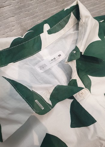 Zara Yeşil Çiçek Desenli Uzun Kumaş Pantolon gomlek