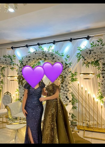 Lacivert Payetli Gece Elbisesi - Görsel 3