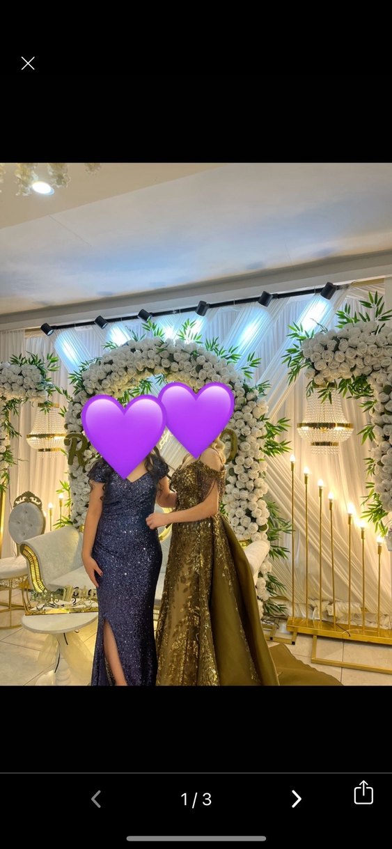 Lacivert Payetli Gece Elbisesi - Görsel 3